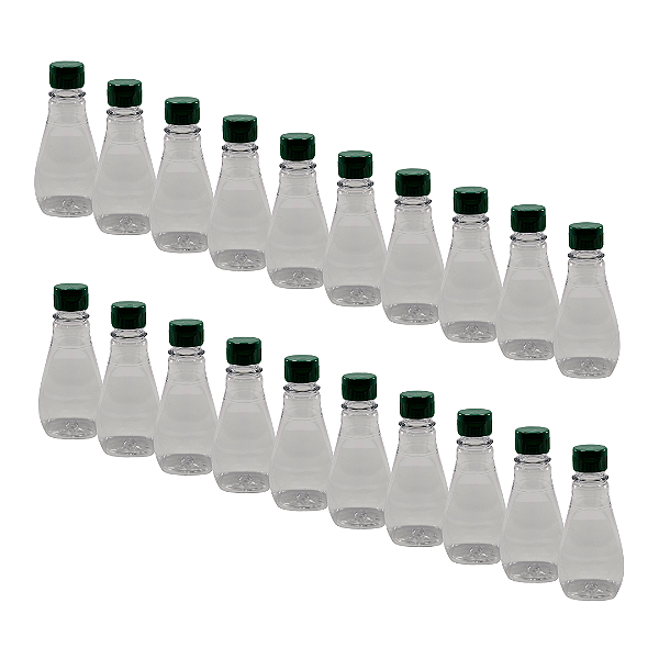 250 Bisnagas 190ml / 280g Cristal Pet Para Embalar Mel - Tampa Verde