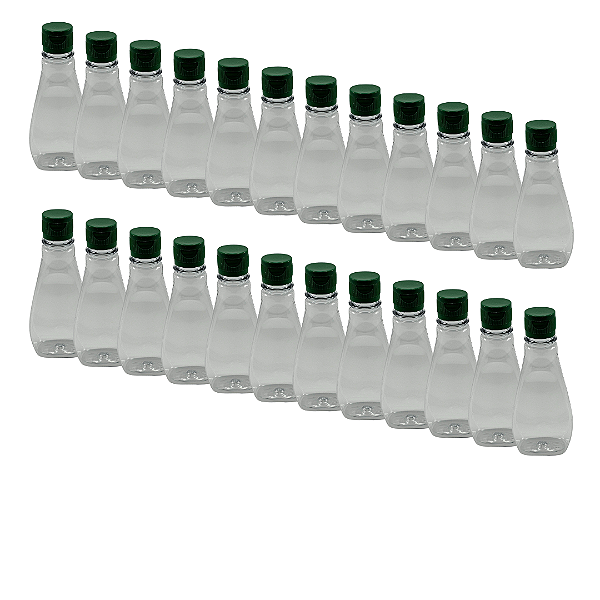 125 Bisnagas 190ml / 280g Cristal Pet Para Embalar Mel - Tampa Verde
