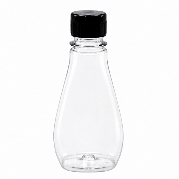 Bisnaga 150ml / 210g Cristal Pet Para Embalar Mel - Tampa Preta