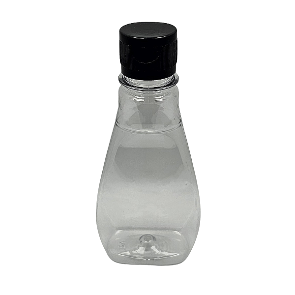 Bisnaga 150ml / 210g Cristal Pet Para Embalar Mel - Tampa Preta