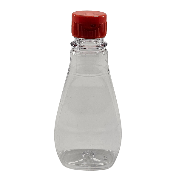 Bisnaga 150ml / 210g Cristal Pet Para Embalar Mel - Tampa Laranja