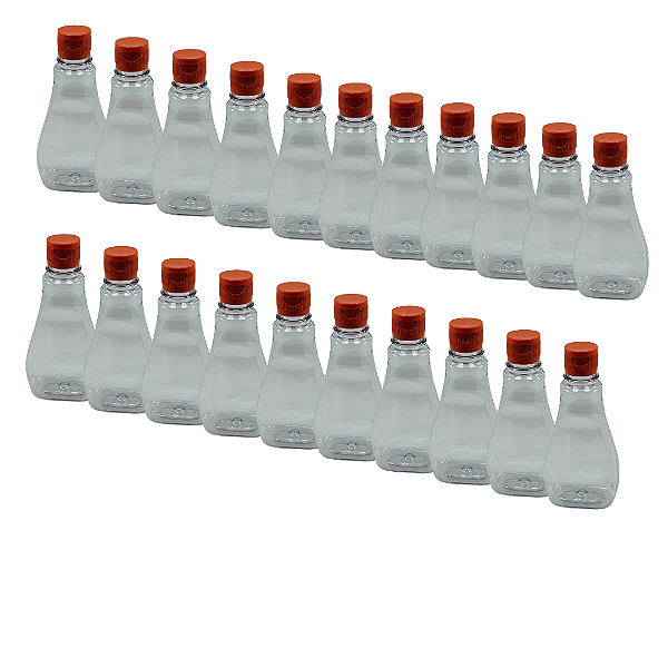 200 Bisnagas 250ml / 350g Cristal Pet Para Embalar Mel - Tampa Laranja