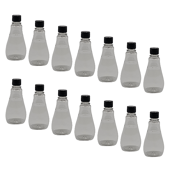 100 Bisnagas 250ml / 350g Cristal Pet Para Embalar Mel - Tampa Preta