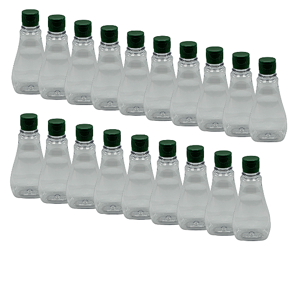 100 Bisnagas 250ml / 350g Cristal Pet Para Embalar Mel - Tampa Verde