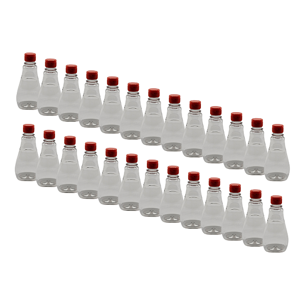 50 Bisnagas 250ml / 350g Cristal Pet Para Embalar Mel - Tampa Laranja