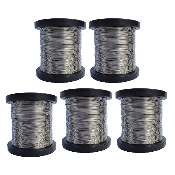 05 Arames Duro de Aço Inox 0,40mm para Quadro de Ninho e Melgueira -  500g Cada