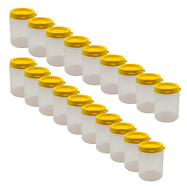 42 Potes Plásticos 250ml / 350g com Tampa Lacre – Para Embalagem de Mel