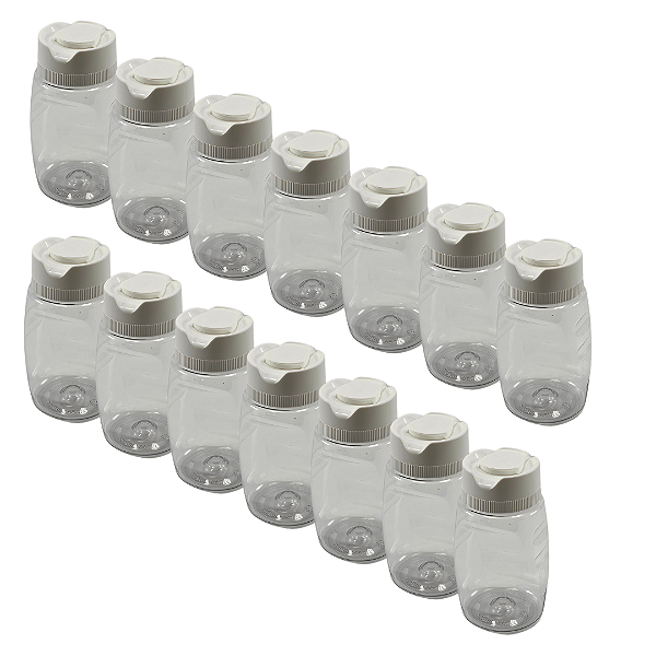 40 Bisnagas Plásticas 180ml / 250g Invertidas com Tampa Branca – Para Embalagem de Mel