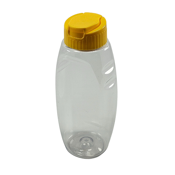 Bisnaga De Plástico 355ml / 500g Invertida Para Embalar Mel - Tampa Amarela