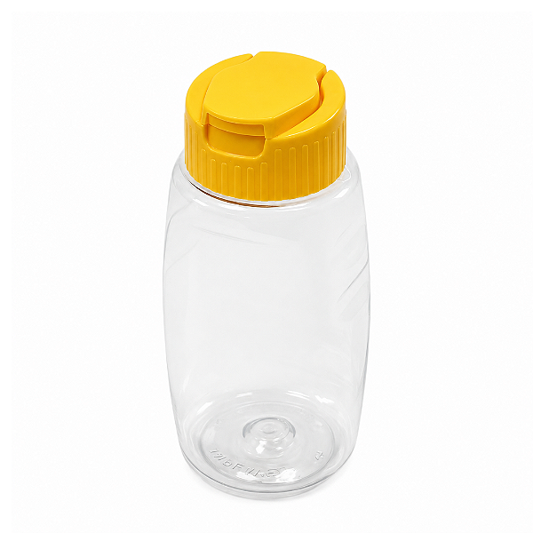 Bisnaga De Plástico 215ml / 300g Invertida Para Embalar Mel - Tampa Amarela