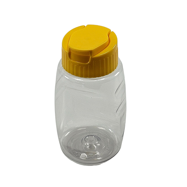 Bisnaga De Plástico 180ml / 250g Invertida Para Embalar Mel - Tampa Amarela