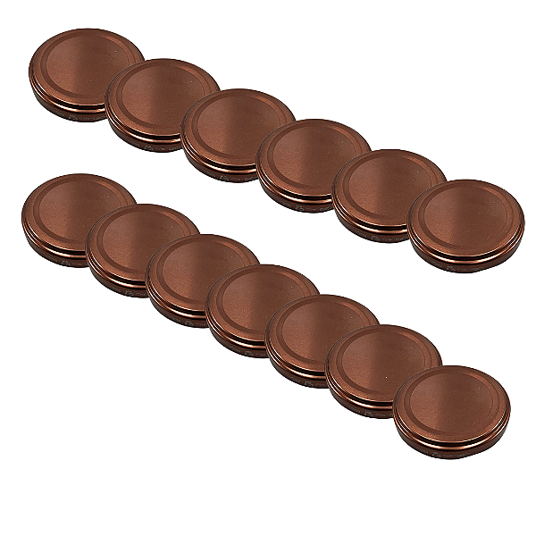 10 Tampas Metálicas Rosca 63mm – Cor Cobre – Para Potes de Vidro Tipo Conserva