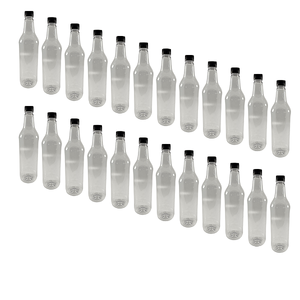30 Garrafas 900ml PET Cristal com Tampa Rosca Preta – Ideal para Mel, Sucos e Caldas