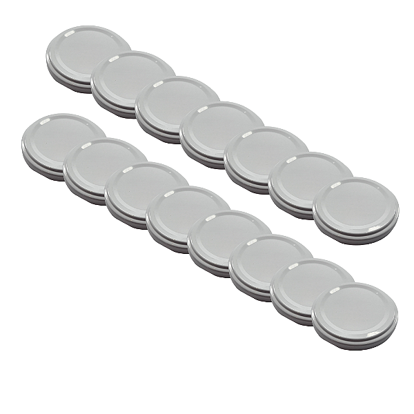 10 Tampas Metálicas Rosca 63mm – Cor Branca – Para Potes de Vidro Tipo Conserva
