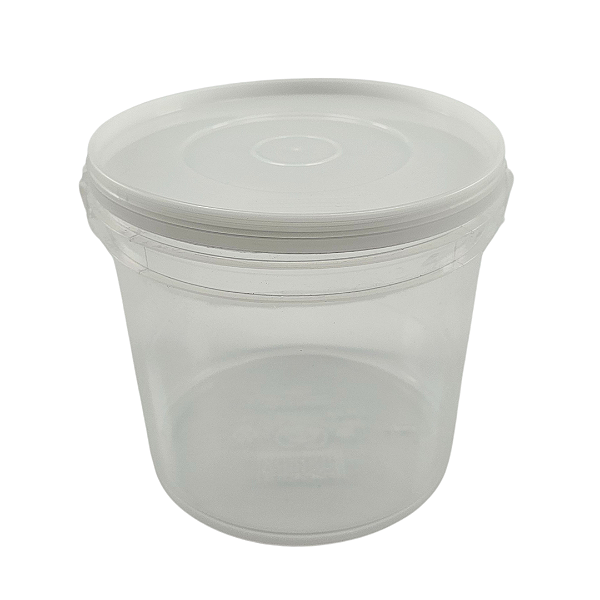Balde De Plástico 2,2 Litros Transparente – Alça Plástica com Tampa Plástica