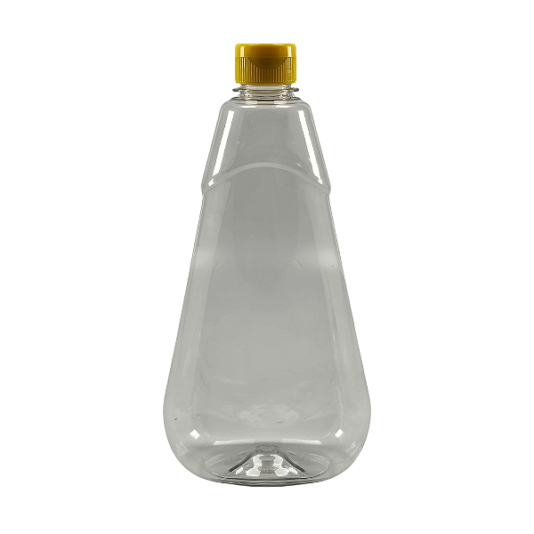 Bisnaga 720ml / 1kg Transparente Shortneck De Pet Para Embalar Mel - Tampa Amarela