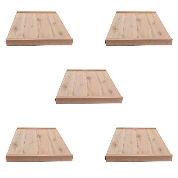 05 Tampas de Madeira para Colmeia de 10 Quadros Langstroth
