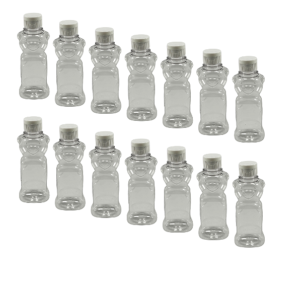 20 Bisnagas Pet  180ml / 250g Temática Urso Para Embalar Mel - Tampa Branca