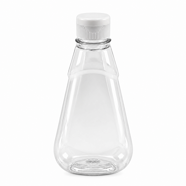 Bisnaga 250 ml / 350 g Transparente Shortneck de PET para Embalar Mel – Tampa Branca