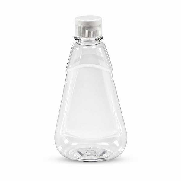 Bisnaga 360ml / 500g Transparente Shortneck De Pet Para Embalar Mel - Tampa Branca