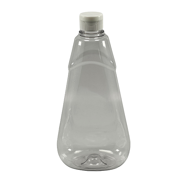 Bisnaga 720ml / 1kg Transparente Shortneck De Pet Para Embalar Mel - Tampa Branca