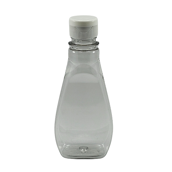 Bisnaga 150ml / 210g Cristal Pet Para Embalar Mel - Tampa Branca