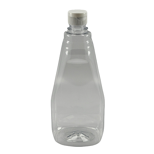 Bisnaga 750ml / 1Kg Cristal Pet Para Embalar Mel - Tampa Branca