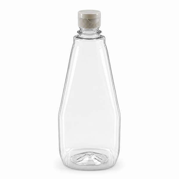 Bisnaga 750ml / 1Kg Cristal Pet Para Embalar Mel - Tampa Branca