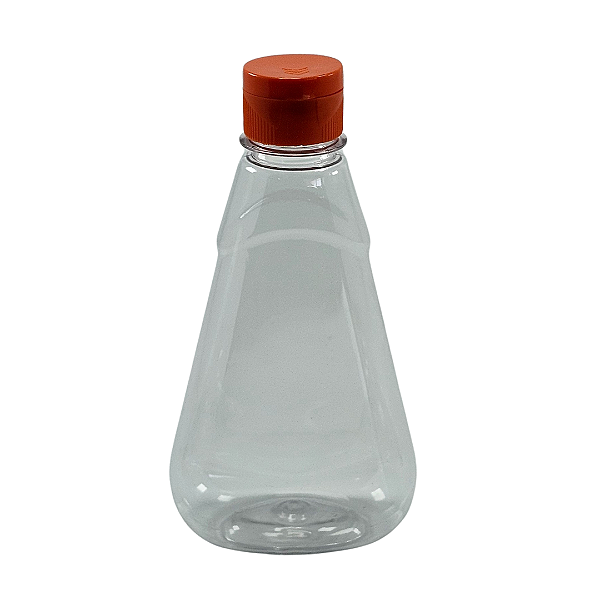 Bisnaga 250 ml / 350 g Transparente Shortneck de PET para Embalar Mel – Tampa Laranja