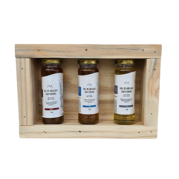 Kit Méis de Abelhas Sem Ferrão – Borá, Mandaçaia e Jataí – 140g Cada