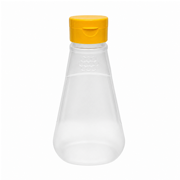 Bisnaga 360ml / 500g Fosca com Estampa de Favo – Tampa Batoque Amarela