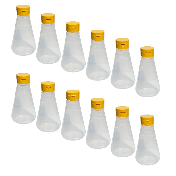 20 Bisnagas 210ml / 280g Fosca com Estampa de Favo – Tampa Batoque Amarela