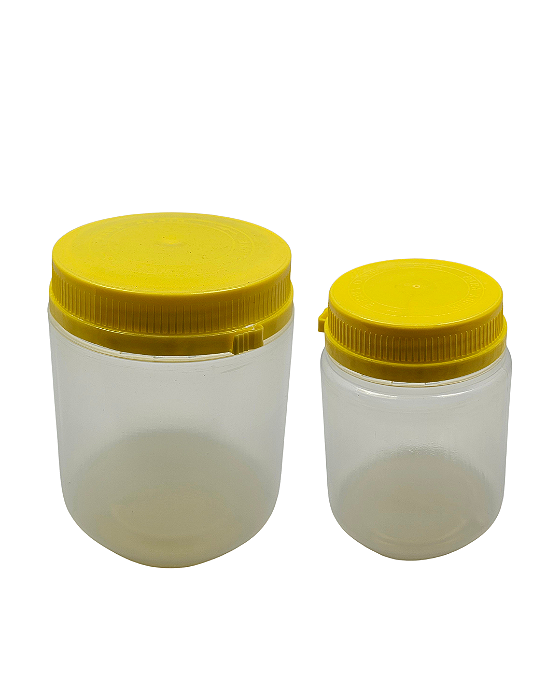 Kit 28 Potes 720ml / 1Kg + 28 Potes 370ml / 500g Plástico Fosco Com Tampa Rosca