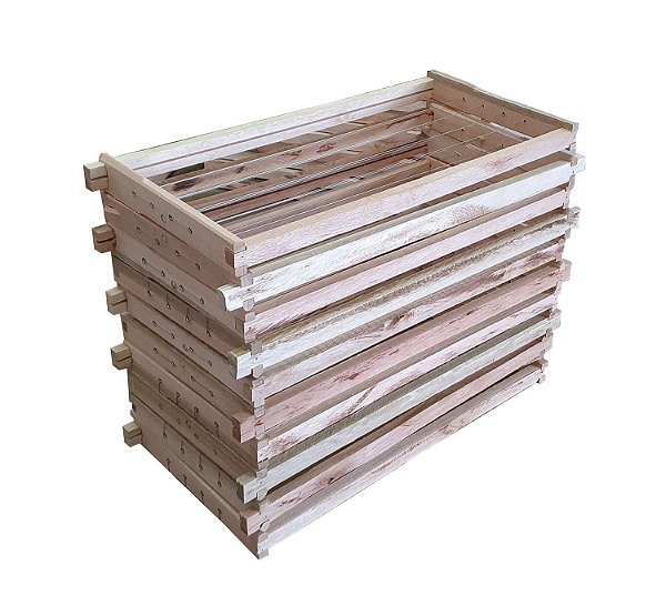10 Quadros de Ninho Montado e Aramado – Padrão Langstroth