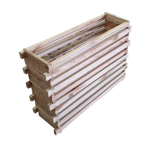 10 Quadros de Melgueira Montado e Aramado – Padrão Langstroth