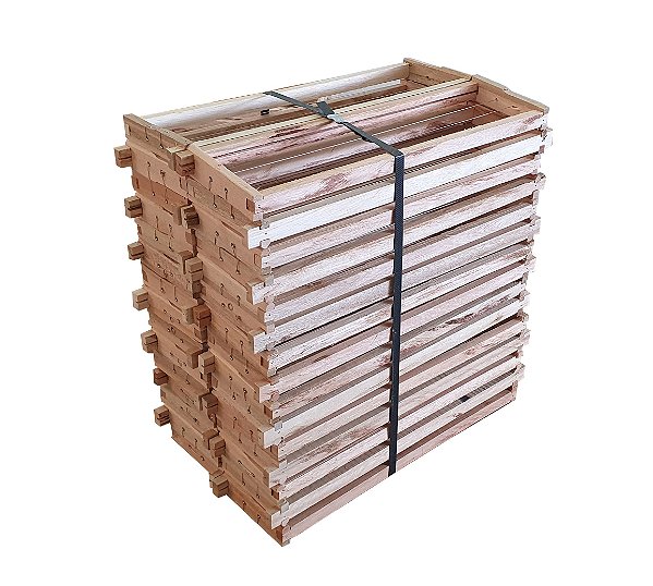 30 Quadros de Melgueira Montado e Aramado – Padrão Langstroth