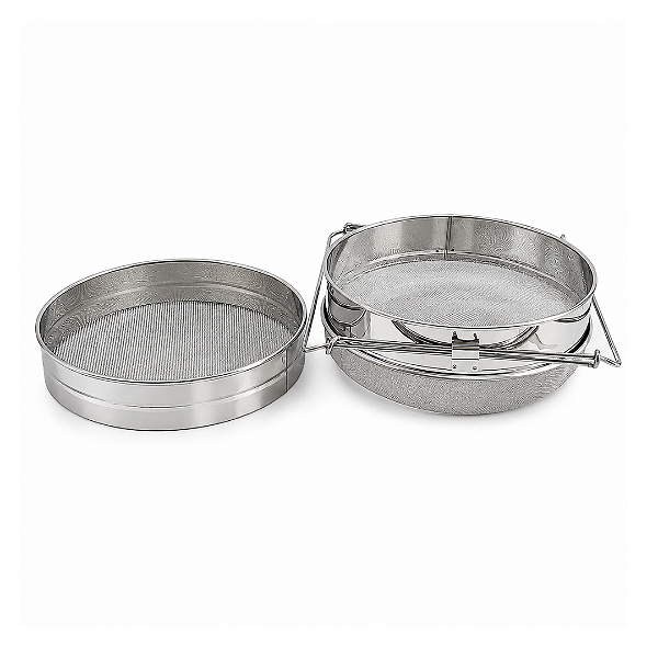 Kit Peneira Inox Com Uma Tela Fina e Uma Tela Grossa