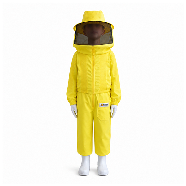 Macacão Apicultura De Nylon Super Ventilado Infantil Amarelo 02-81NI