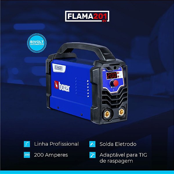 INVERSORA FLAMA 201 BV 200 AMP 110V/220V BOXER