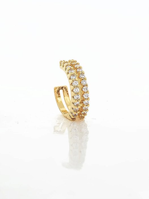 Piercing Fake Cravejado 2 fileiras (1 unidade) Banhado A Ouro 18k PIER008