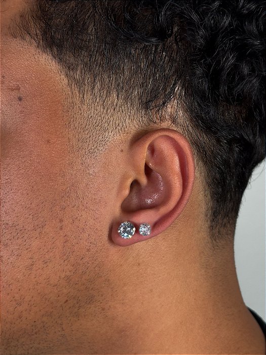 Kit Brinco Masculino Par 8MM (Prata) + 6MM (Prata) BRIP001-BRIP002