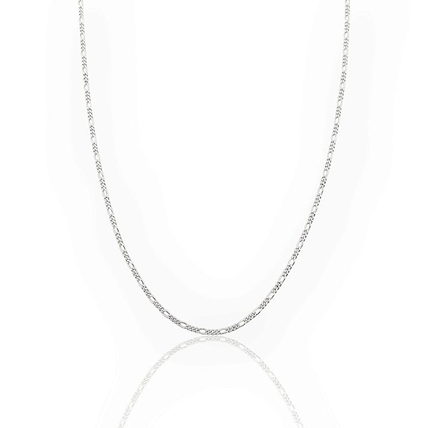 Corrente 3 por 1 - 50cm 1,4mm Fecho Tradicional Banhada a Ouro Branco COR063