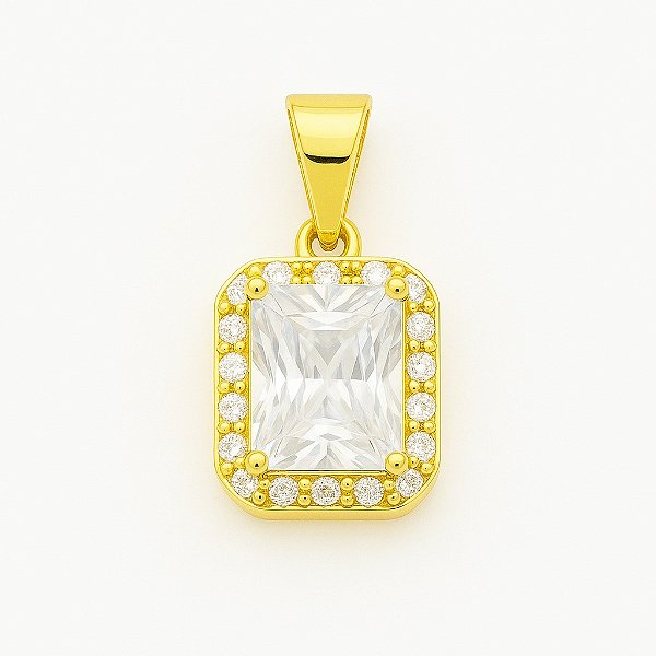 Pingente Prisma (11x13mm) Banhado A Ouro 18K PIN129