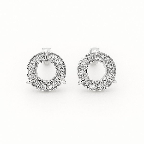 Brinco Fílip Orbital (8mm) Banhado A Ouro Branco BRI193