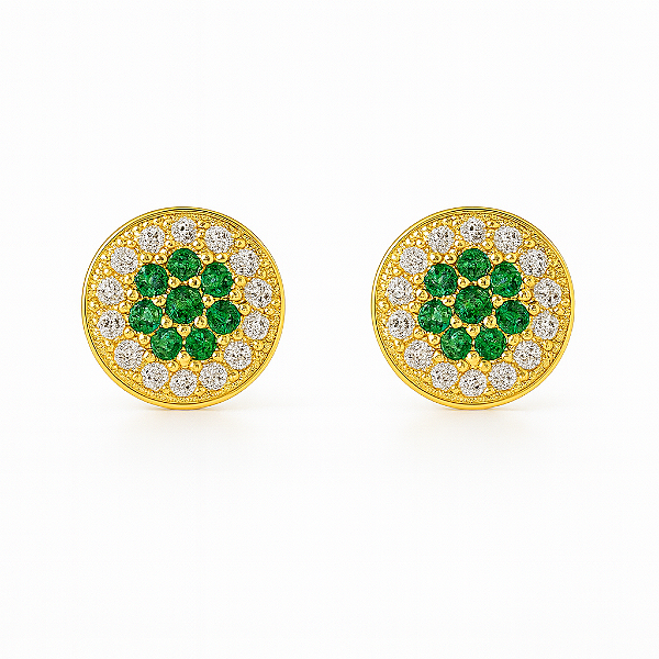 Brinco Fílip Green (7,5mm) Banhado A Ouro 18k BRI199