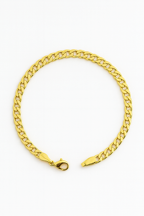 Pulseira Grumet 4mm Fecho Tradicional Banhada A Ouro 18k PUL060