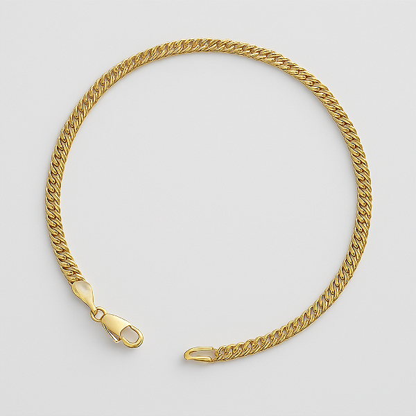 Pulseira Grumet Dupla 3mm Fecho Tradicional Banhada A Ouro 18k PUL061