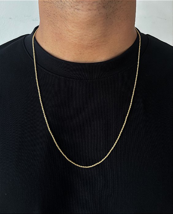 Corrente Cordão Baiano 70cm 1,6mm Fecho Tradicional Banhada A Ouro 18k COR088