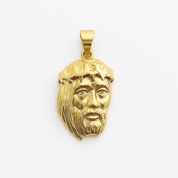 Pingente Face De Cristo (19x31mm) Banhado A Ouro 18k PIN134