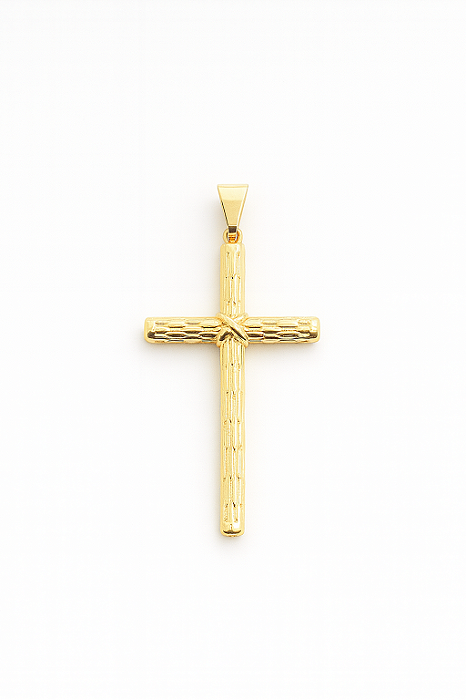 Pingente Cruz Tronco (22x39mm) Banhado A Ouro 18k PIN139